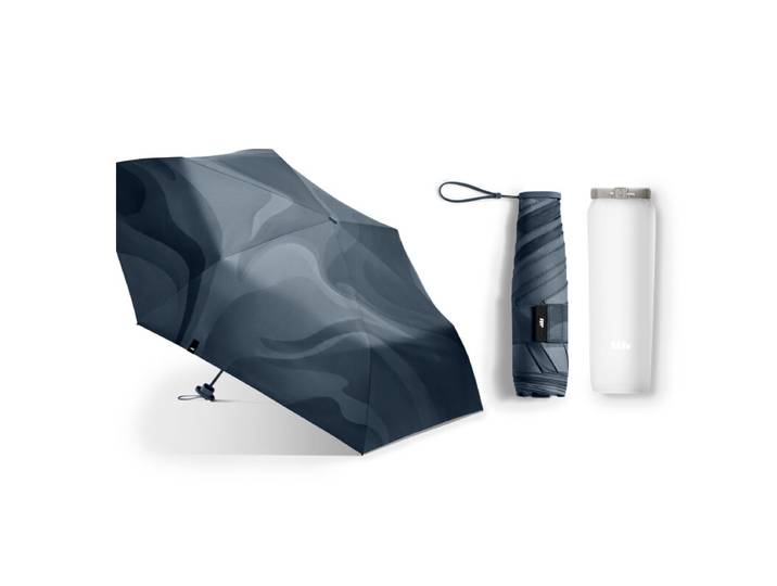 Beneunder DT396 parapluie de voyage pliable en trois avec revêtement noir anti-UV noir