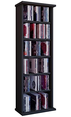 VCM Vostan cd- en dvd-rek, zwart, B/D/H: 31 x 18 x 92 cm