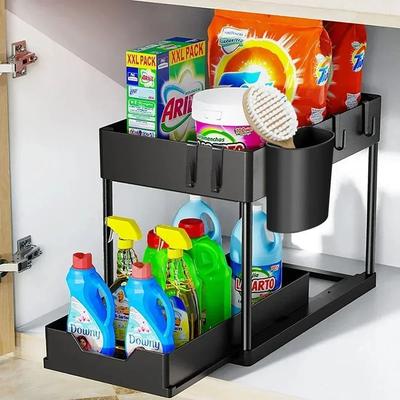 Inspire Essentials 2 Tier Under Sink Organizer With Sliding Drawer c