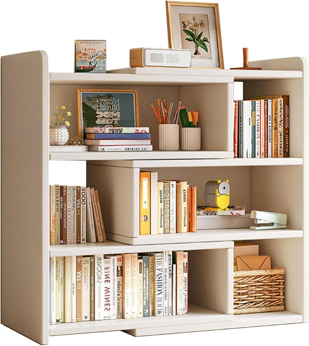 Verstelbare bureau boekenplank voor desktop opslag en organisatie
