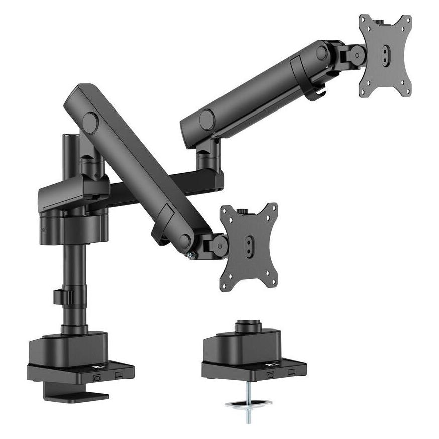 ACT Dual monitor arm office solid pro, with mechanical spring (Boden, 32", 12 kg) (AC8328)