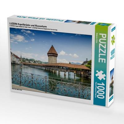 CALVENDO Puzzle LUZERN Kapellbrücke und Wasserturm | 1000 Teile Lege-Größe 64x48cm Foto-Puzzle für glückliche Stunden