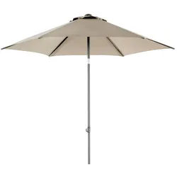 Sonnenschirm Poppi aus Aluminium, neigbar mit winddichtem Kamin, rund in Taupe, Ø250 cm