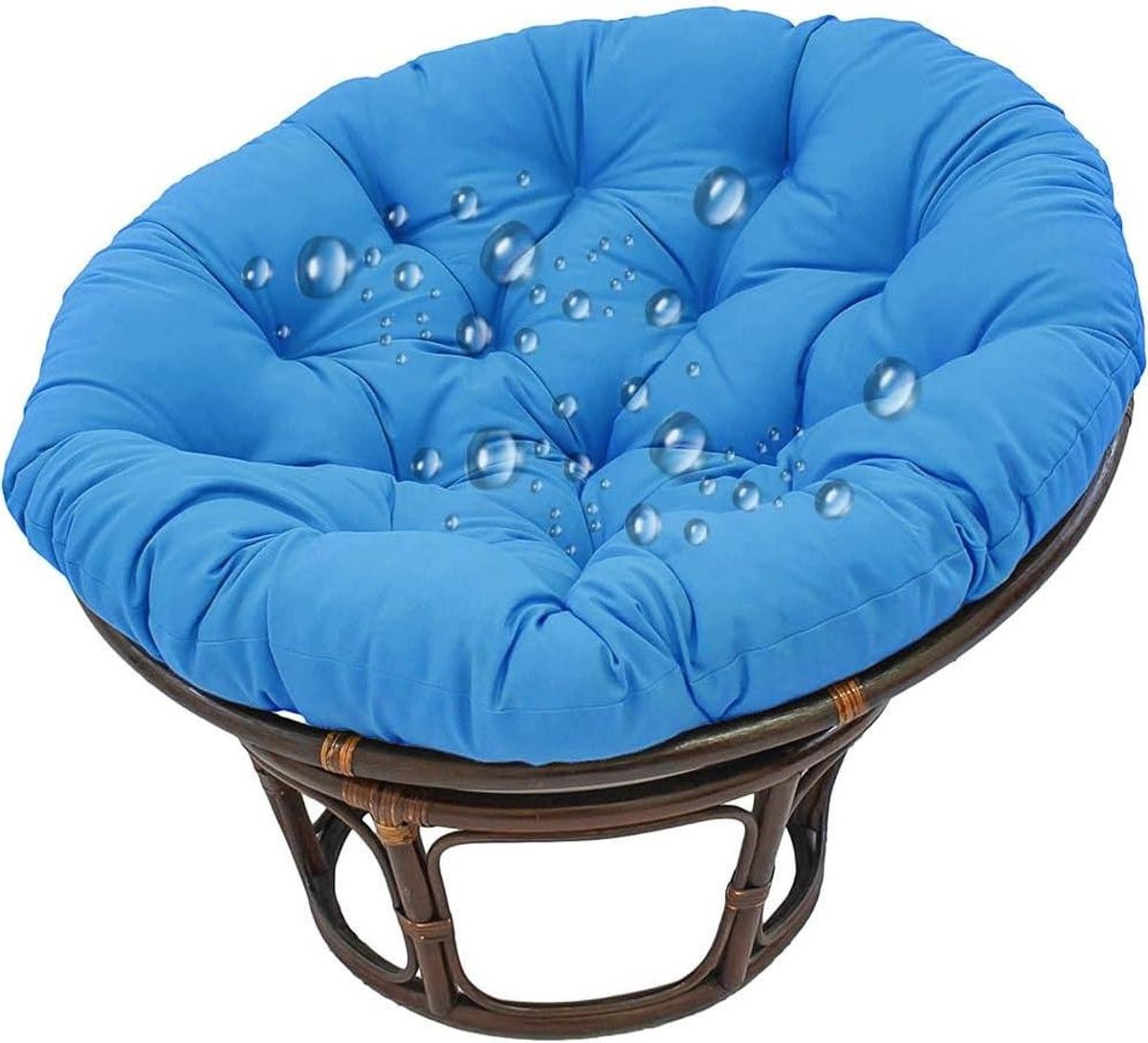 Waterbestendig Papasan stoelkussen in Navy Blue, 40 x 40 cm