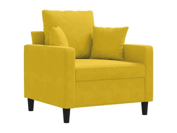BEST-HOME SOFA-SALON - UU - Fauteuil SIMPLE - Jaune 60 cm Velours HH338