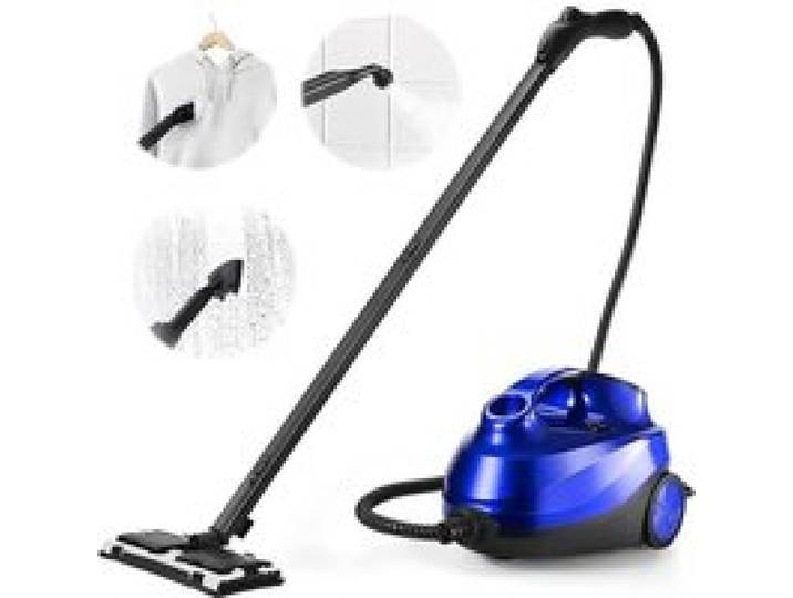 GOPLUS 2000W 1 5L Nettoyeur Vapeur Electrique 4 Bar Volume de Vapeur Réglable Temps de Chauffe 5-6Min 19 PCS Accessoires Bleu