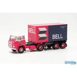 Modellbau Schwarz van der Linden/Bell Scania LB 76 Containersattelzug 87MBS026123