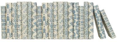 Booth & Williams Decorative Books - Blue Cream Damask Paper Wrapped Books - Books By The Foot