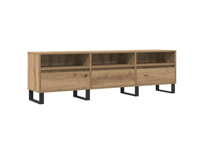 GKHPYURE TV-Schrank aus handwerklicher Eiche, 150 x 30 x 44,5 cm 3 Fächer, 3 Türen, Spanplatte und Eisen, großer Raum, stabil