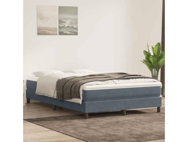RJPLMFV Lattenrost und Matratze, Velours, Dunkelgrau, 160 x 210 cm Individuelle Taschenfedern, abnehmbarer Bezug, waschbar, atmungsaktive Unterstützung