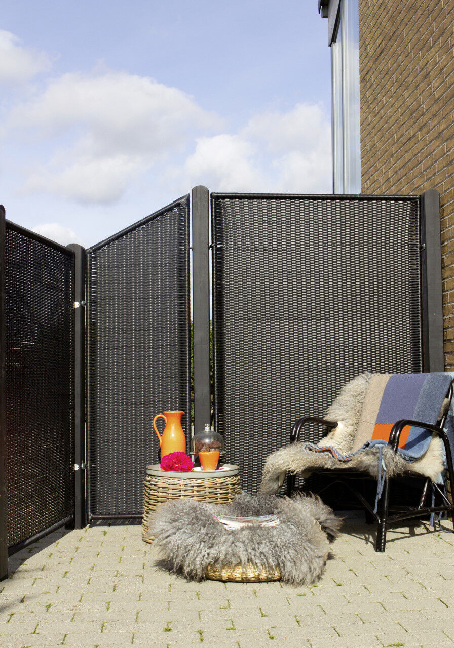 Plus Schrägelement Trend 55 x 140/110 cm schwarz Polyrattan