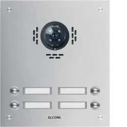 Elcom 1104181BTC TVG-4/2 Aussenstat. f Kamera-Türlautsprecher 4/2 Rund-Tast. UP Edelst. matt ESTA