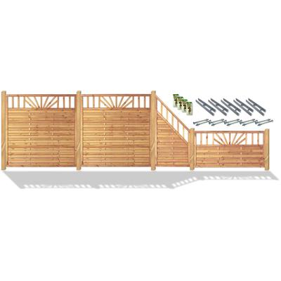 Sichtschutzelement KONIFERA "FRISCO", grün, H:180cm, Massivholz, Stahl, Zaunelemente, sonniges Design, verschiedene Längen