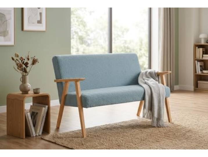 Family Meble Sofa Soler Hunter, 2-Sitzer – Hellblau – 54