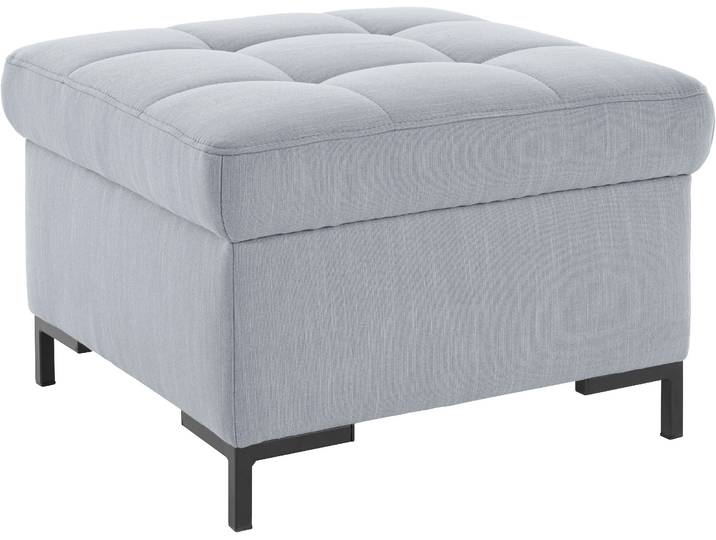 Hocker, Luxus-Microfaser, Silber, 64×43 cm, Steppung, Modern, OTTO Products