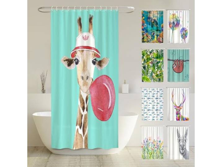 arteneur Anti-Schimmel Duschvorhang 120x200 cm Giraffe