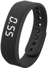 Shopalltechgadgets Waterproof Smart Fitness Band With LED Display Pedometer And Vibration Alarm black