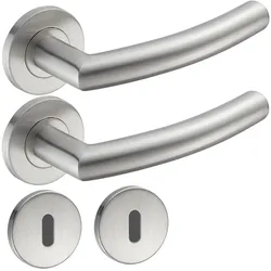 ID Dinkel Türgriff Edelstahl Türgarnitur Türdrücker Türbeschlag Türklinke Innentür Bad WC LIA BB Garnitur-SET