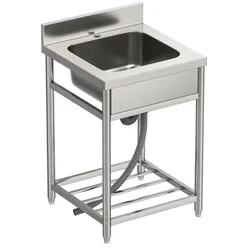 Gasfrit – Edelstahl-Spülbecken mit 1 Becken, 550 × 550 × 850 mm, zerlegbar | Industrielle Spüle mit Beinen | Küchenspüle für Restaurants