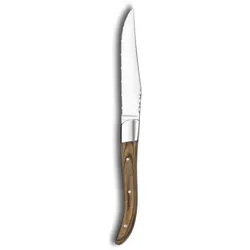 Lou Laguiole Baghera Platin - 12 Steakmesser Farbton Nussbaum