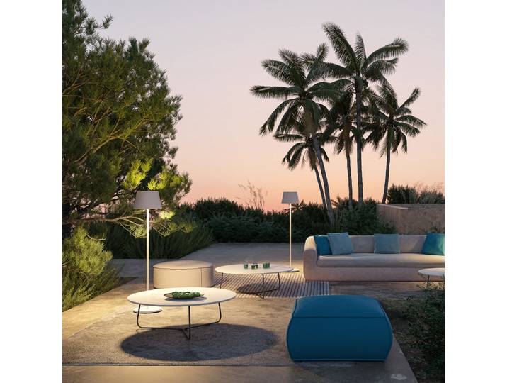 Lampe sur pied portable Modi IP65 blanc - LOOM DESIGN - Terrasse - Moderne - Aluminium - Avec abat-jour