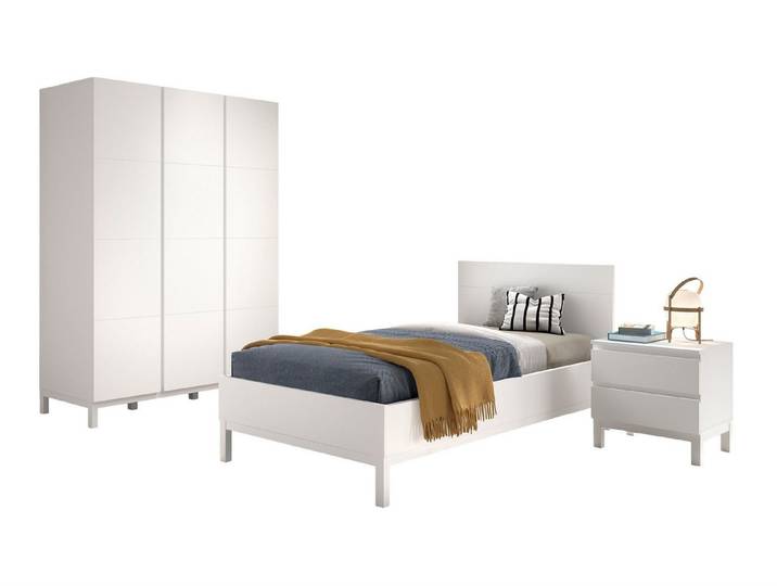 58 aufm Kessel Jugendzimmer-Set Kinderzimmer Set Keely Kiefer weiß Einzelbett Nachtkonsole Schrank, (inkl. Versand, Lieferung bis Verwendungsstelle), Großzügiges Möbelset mit viel Stauraum und Komfort
