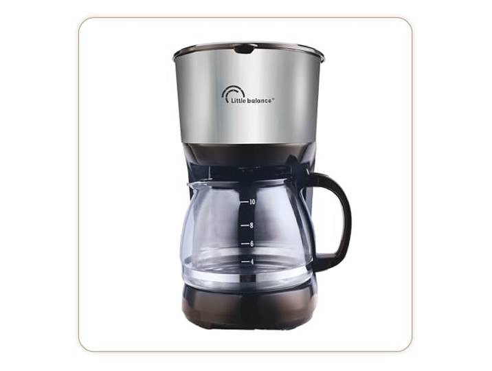 LITTLE BALANCE 8629 Little Café\, Cafetière Filtre\, Verseuse Verre\, 10 tasses\,750 W\, Finitions Inox\, Noir