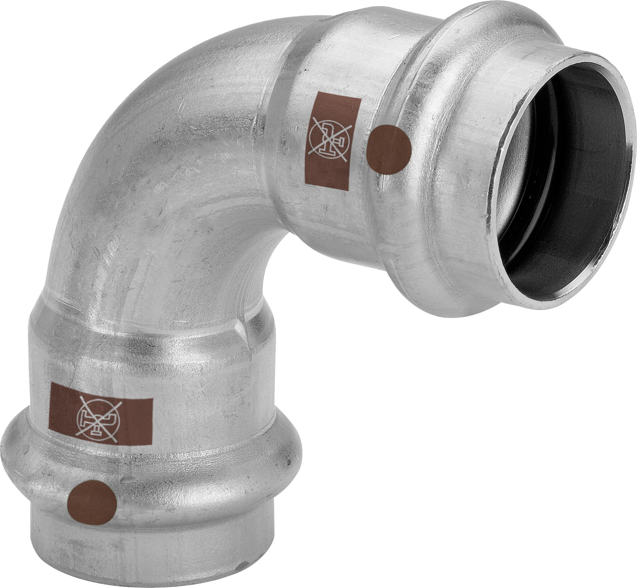 Viega Temponox Coudes 809638 15 mm, 90 degrés, acier, antirouille, SC-Contur