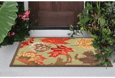 Lush Decor Ravella Falling Leaves Indoor/Outdoor Rug