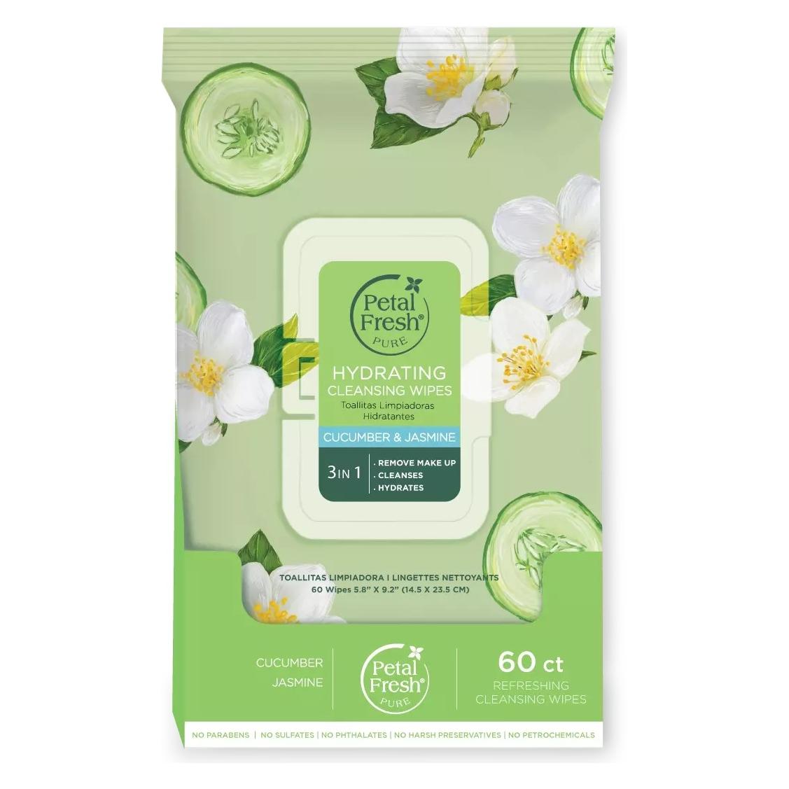 Petal Fresh - Pure Hydrating Cucumber & Jasmine Cleansing Wipes (Reinigungstücher Gesicht) (PF70343)