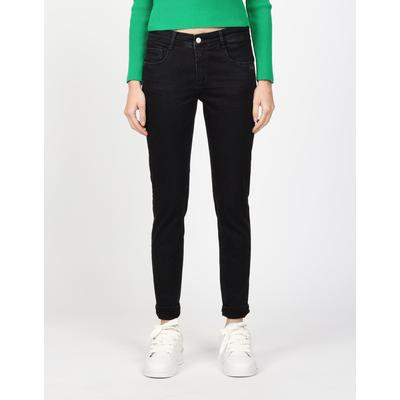 5-Pocket-Jeans GANG "94AMELIE", Damen, Gr. 28, Normalgrößen, washed schwarz, 90% Baumwolle, 8% Polyester, 2% Elasthan, unifarben, Basic, relaxed fit lang, Jeans 5-Pocket-Jeans, im 5-Pocket-Style