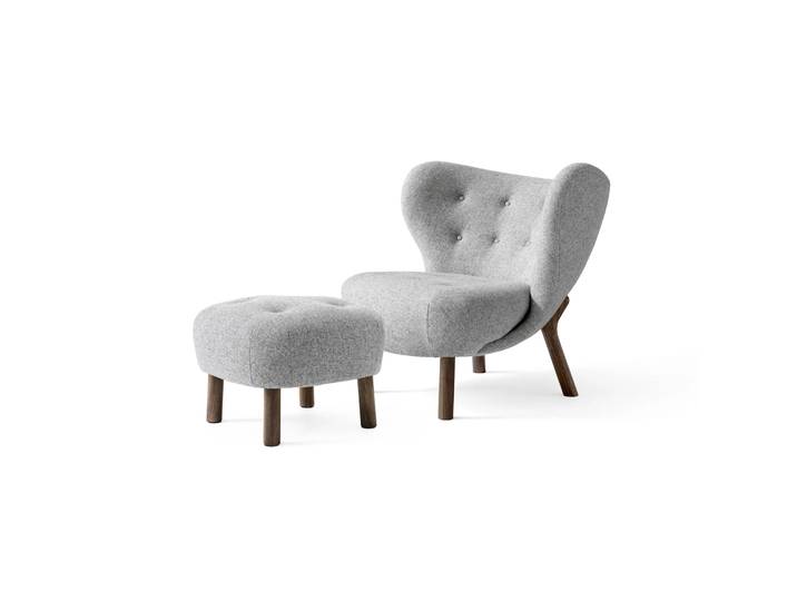 &Tradition Little Petra VB1 Fauteuil inkl. Fußhocker ATD1 Walnuss geölt-Hallingdal