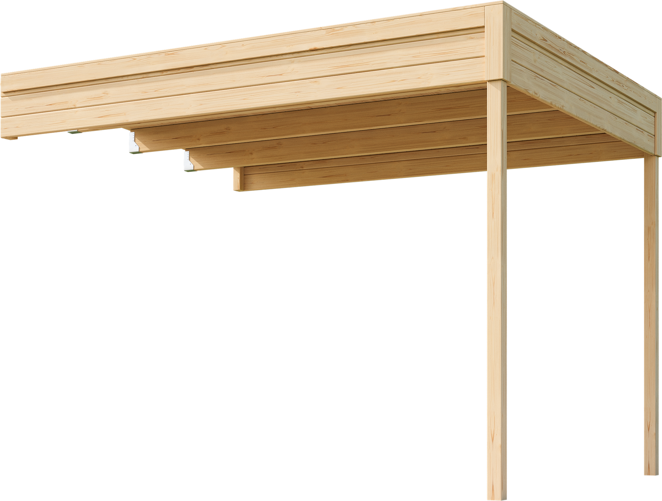 Gartenhaus-Anbaudach NORDIC HOLZ "FELIX_FYNN 2 ANBAU", beige (natur), B:300cm H:222,3cm T:250cm, Massivholz, Gartenhaus-Anbaudächer, Flachdach