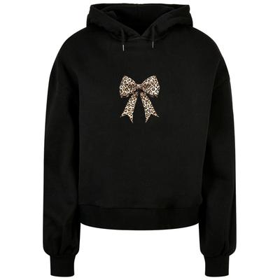 Kapuzensweatshirt MERCHCODE "Merchcode Ladies Ribbon Oversized Hoody", Damen, Gr. S, schwarz, 100% Baumwolle, bedruckt, Rundhals, Sweatshirts