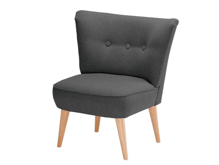 Sessel Grau/Anthrazit Webstoff Hanabi 72 x 80 x 64cm
