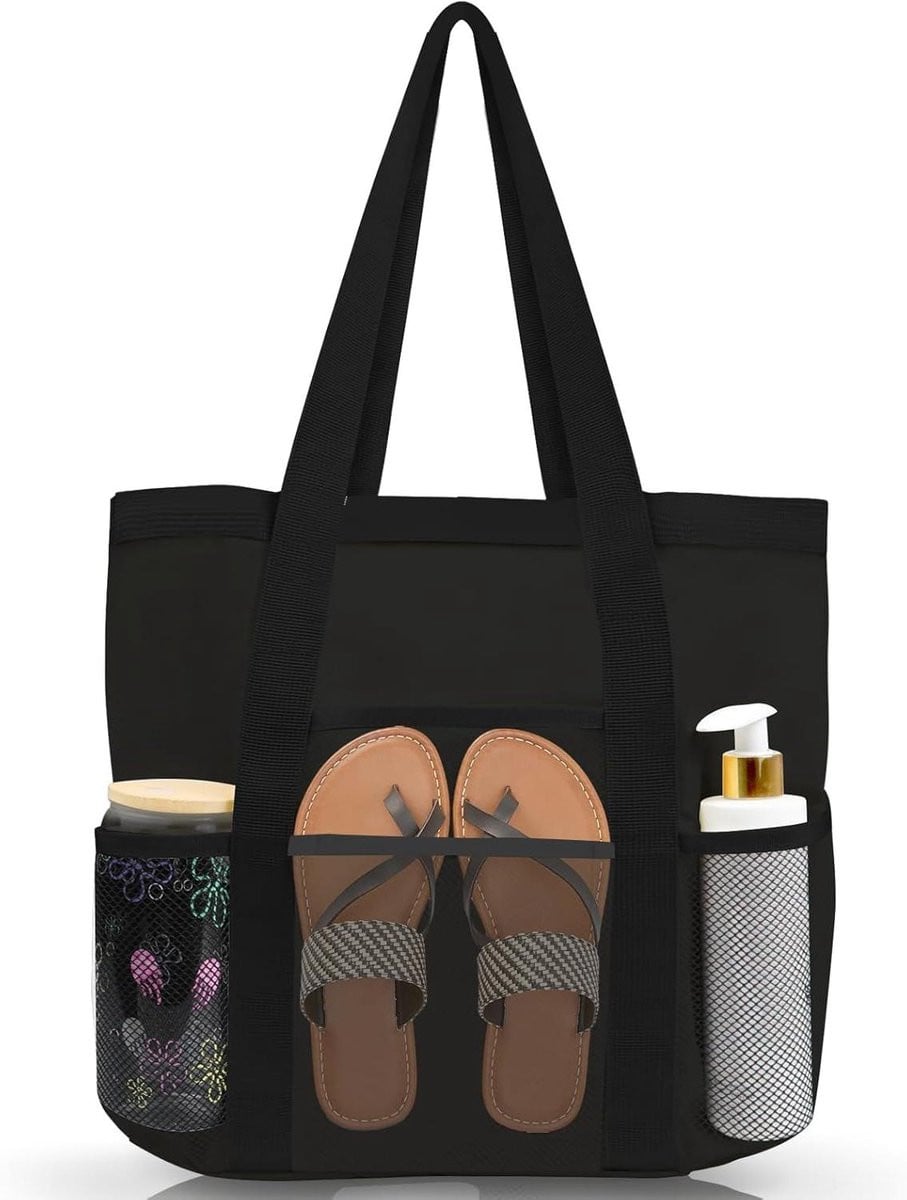 Strandtas XXL met rits - Opvouwbare vakantie shopper