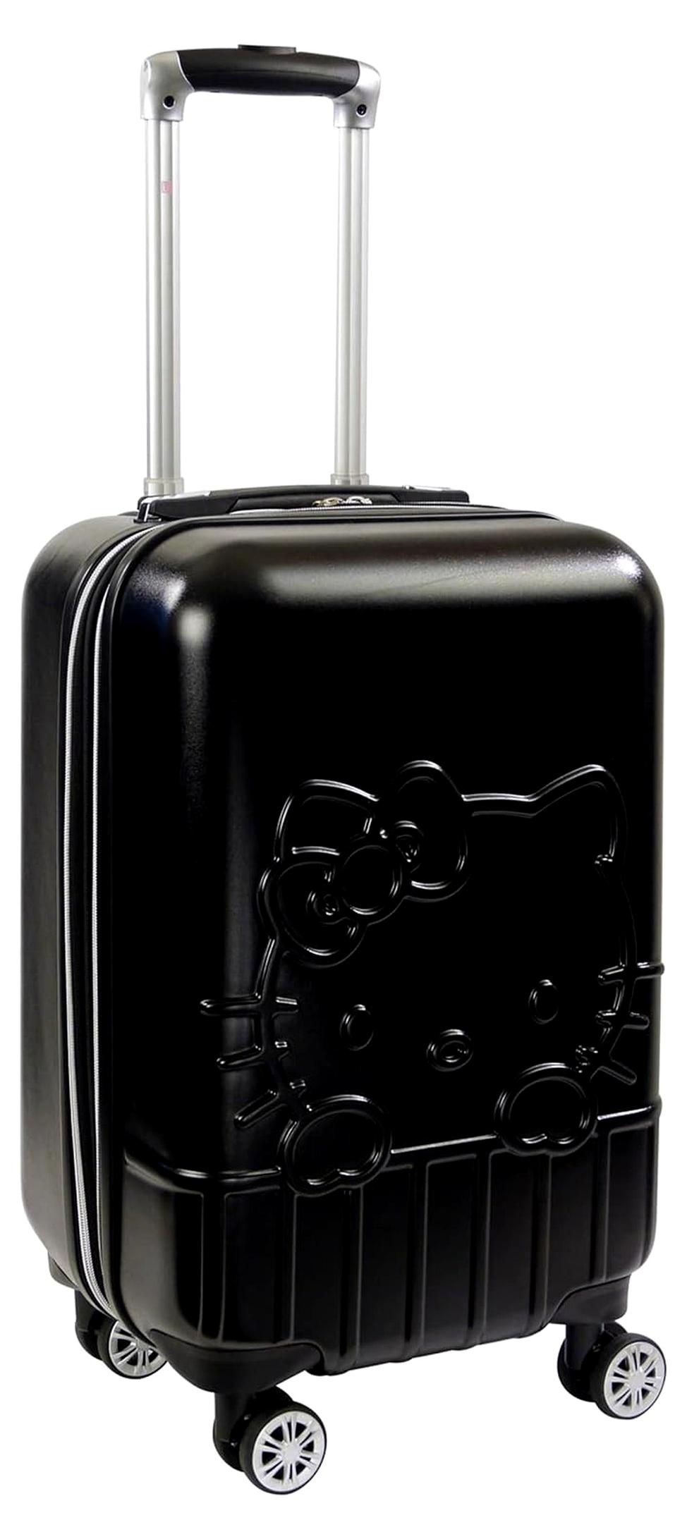 Hello Kitty Handgepäck, geformter Hartschalenkoffer mit Spinnrollen, Schwarz, 53,3 cm, Schwarz, 21 Inch, Hello Kitty Handgepäck, geformter Hartschalenkoffer mit drehbaren Rädern