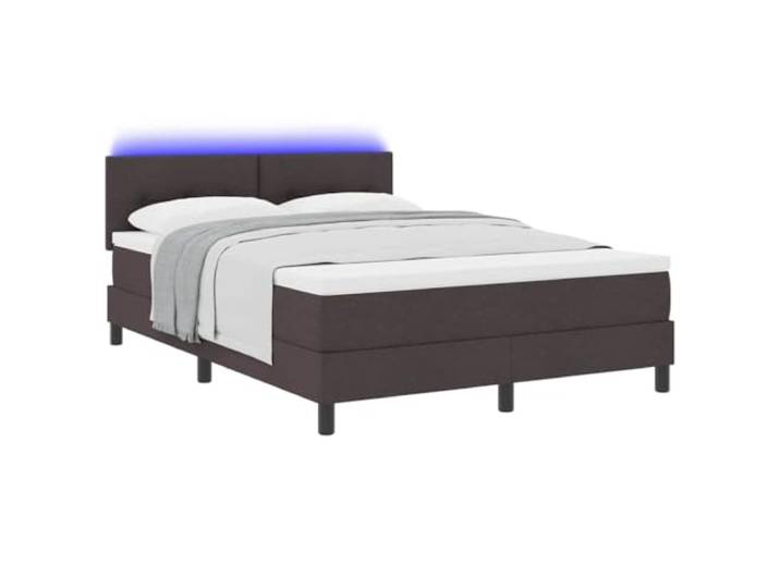 vidaXL Boxspringbett mit Kopfteil Dunkelbraun 160 x 200 cm Stoff Weiche und unterstützende Matratze inklusive, Traditioneller Stil verbessert die Schlafzimmerdekoration,