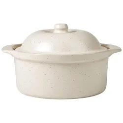 Broste Copenhagen Vig Ofenfeste Geschirr mit Deckel beige 20,5cm