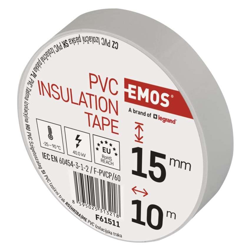 Emos Isolierband PVC 15mm/10m Weiss, 10 Stk. (15 mm) (43038296)