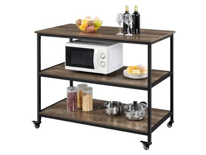 Kx9Lb8d Rollwagen Rollbare Küchenwagen-Inseln, Outdoor-Organizer-Inseln, Servierwagen for das Esszimmer