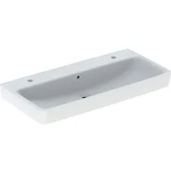 Geberit Renova Plan Waschtisch 100x48cm zwei Hahnlöcher, m. Überlauf, weiß