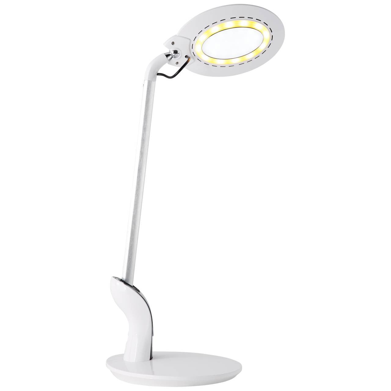 Brilliant LED-tafellamp Elina, wit, 8W, 625lm, warmwit/koudwit, 2500/6100K, dimbaar via touchbediening