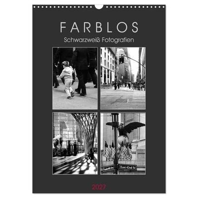 F A R B L O S - Schwarzweiß Fotografien (Wandkalender 2027 DIN A3 hoch), CALVENDO Monatskalender