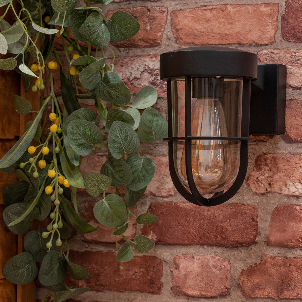 Metro Brinkema 12cm H Outdoor Armed Sconce Matt Black