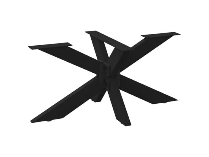 HGDFWRQW Couchtisch Gestell Metall Spinnenform 98x58x43 cm Schwarz Robustes Untergestell für individuelle Wohnzimmertische, nivellierbare Bodenschoner gleichen Bodenunebenheiten stabil aus.