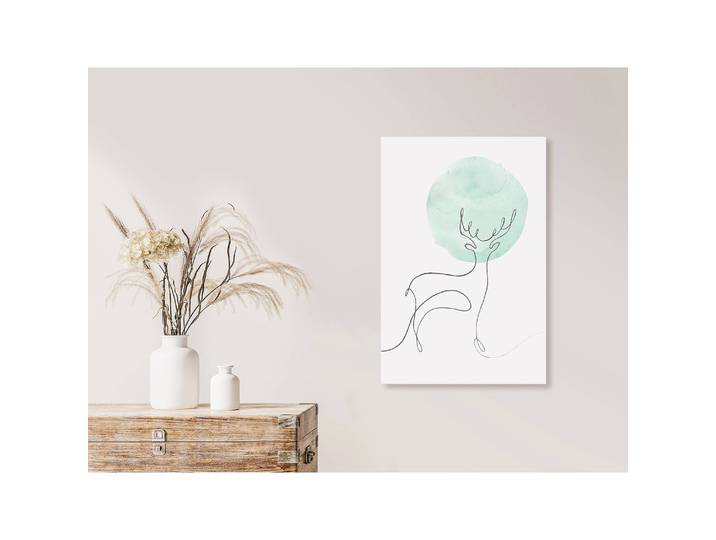 Tableau déco Lunar Line Lin Blanc 60 x 90cm