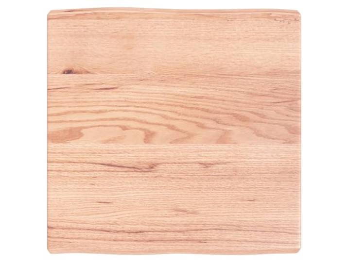 NKOPPFG Massivholz Tischplatte 60x60 cm Eiche Behandelt Baumkante Handgefertigt, Lackierte Oberfläche, Vielseitig Kombinierbar, DIY Tischplatte