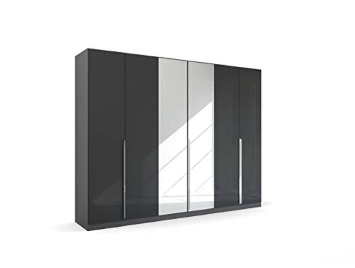 Rauch Möbel Quadra-Spin Glamour, Schrank, Hochglanz Effektgrau, Breite 271 cm