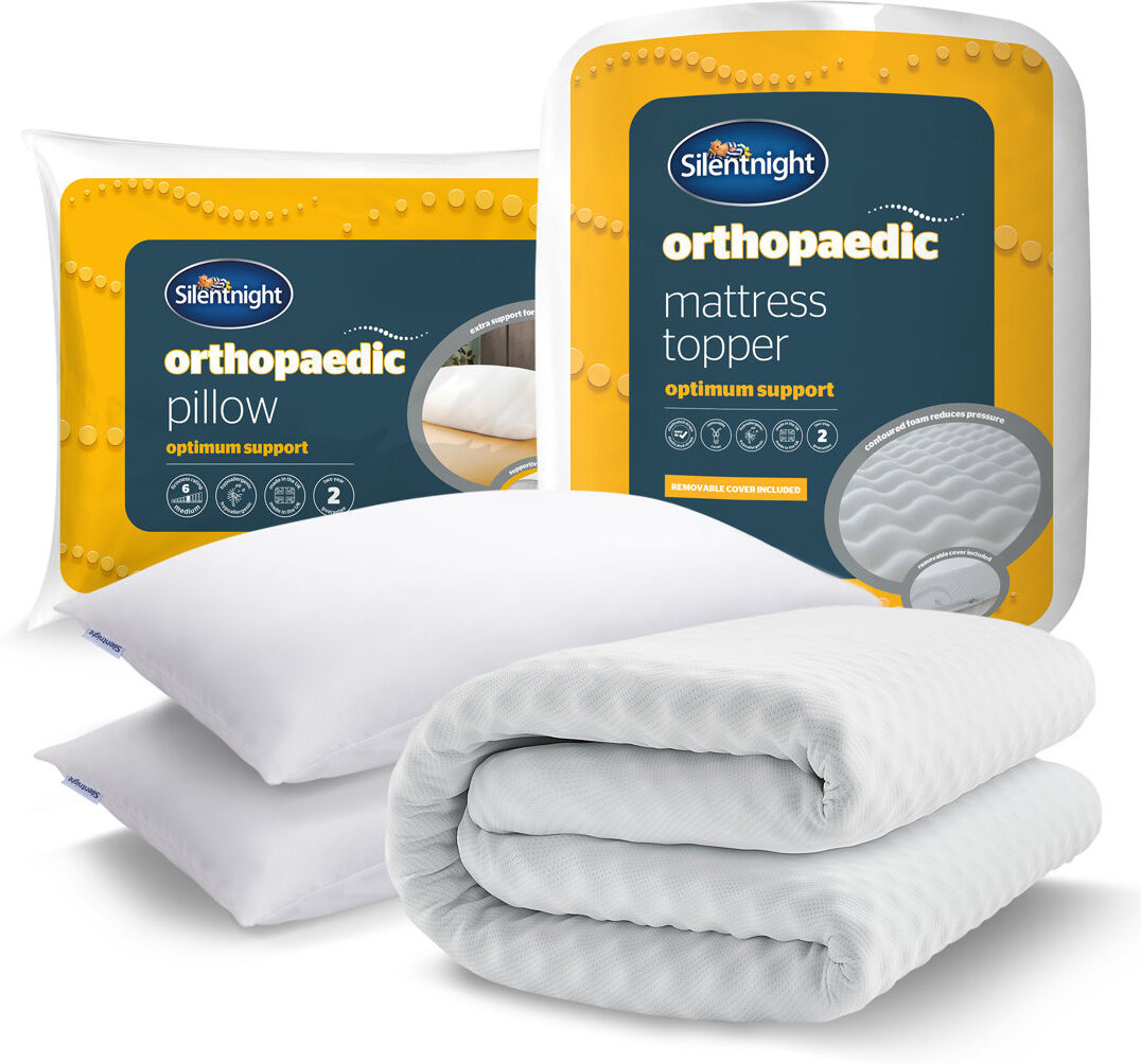 Silentnight Orthopaedic Mattress Topper And Pillow Set White Super King